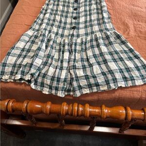 Zara Green and White Plaid Shirt